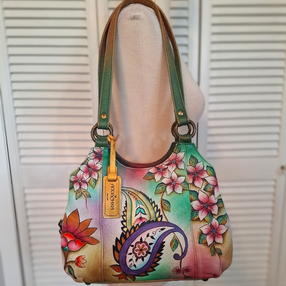 Anuschka Handbags - Authentic anuschka hand painted signed leather purse bag